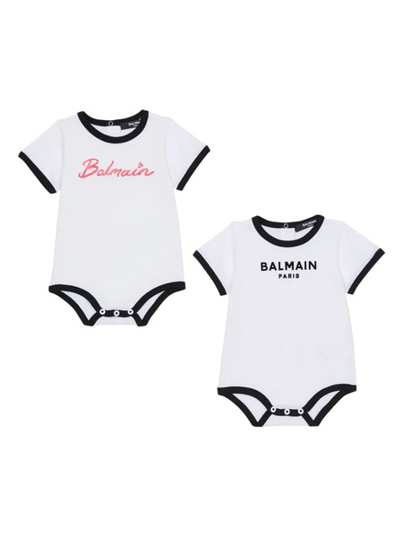  Balmain Kids Conjunto Con Logo Estampado - Blanco 