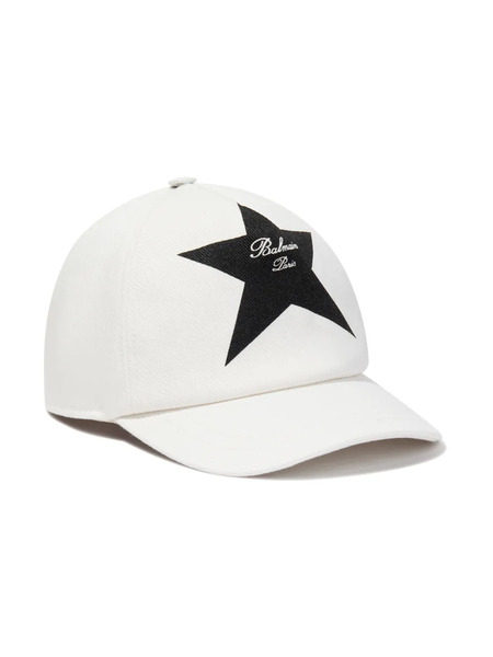  Balmain Kids Gorra Con Estampado De Estrellas - Blanco 