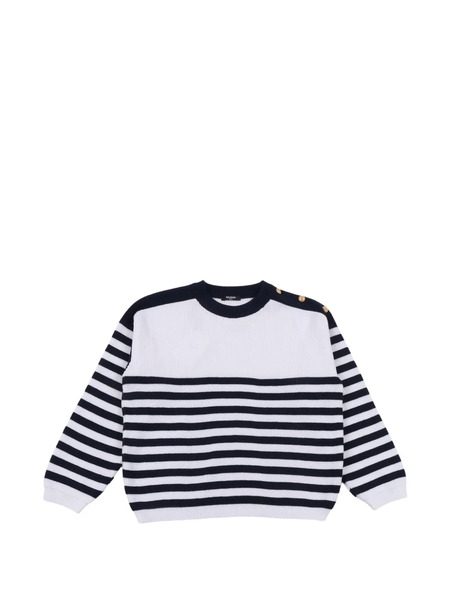  Balmain Kids Jersey A Rayas - Blanco 