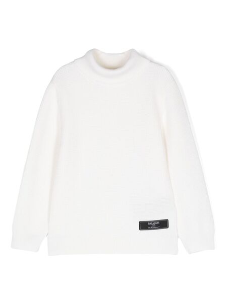  Balmain Kids Jersey Con Logo - Blanco 