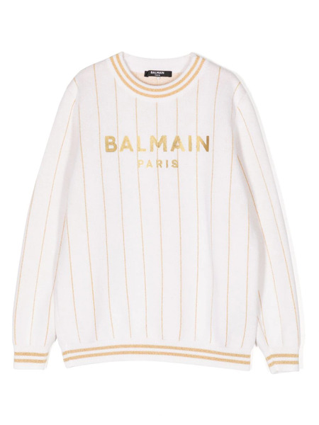  Balmain Kids Jersey Con Logo Estampado - Neutro 