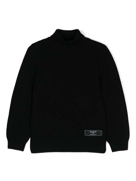  Balmain Kids Jersey Con Logo - Negro 