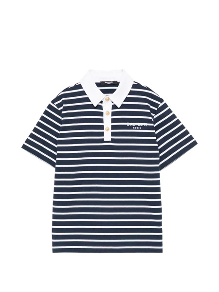 Balmain Kids Polo A Rayas - Azul 