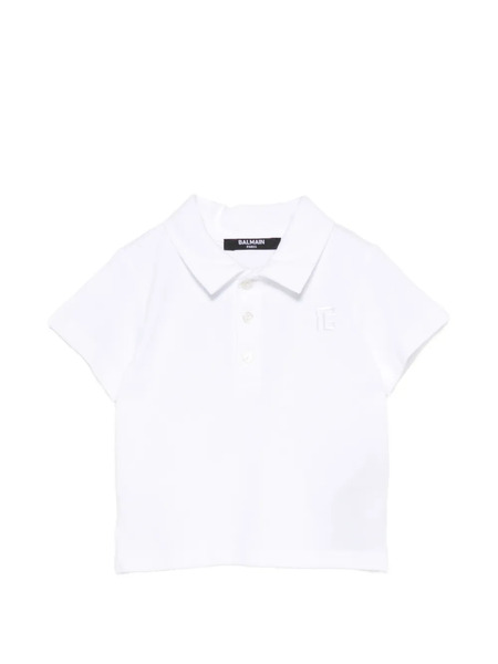  Balmain Kids Polo Con Botones - Blanco 