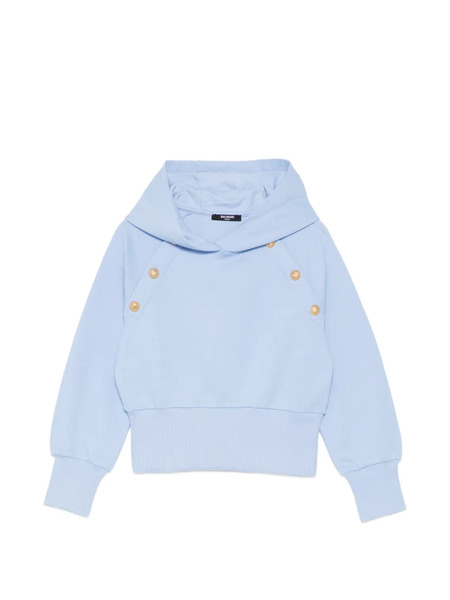  Balmain Kids Sudadera Con Capucha Y Botones - Azul 