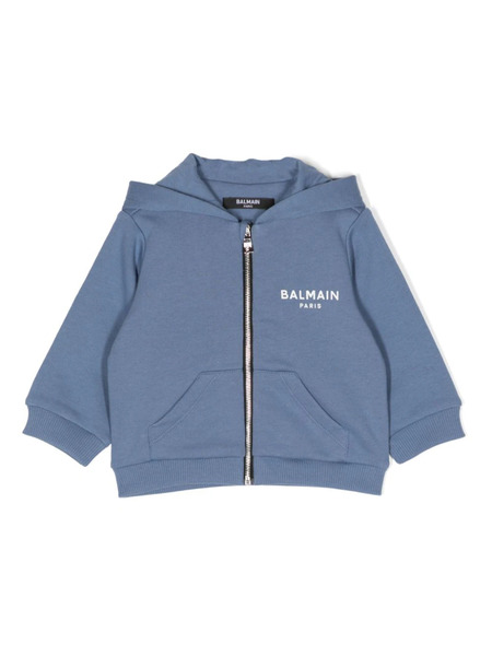  Balmain Kids Sudadera Con Capucha Y Logo - Azul 