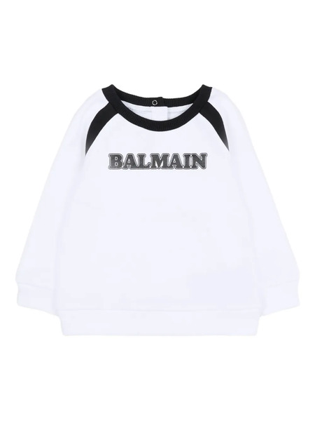  Balmain Kids Sudadera Con Cuello Redondo - Blanco 