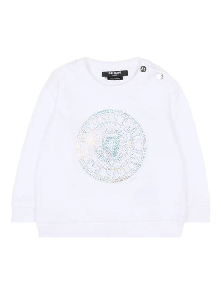  Balmain Kids Sudadera Con Cuello Redondo - Blanco 