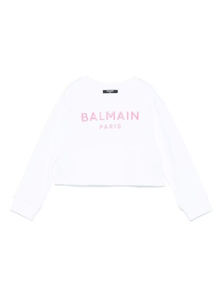  Balmain Kids Sudadera Con Logo - Blanco 