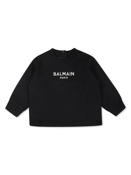  Balmain Kids Sudadera Con Logo Estampado - Negro 