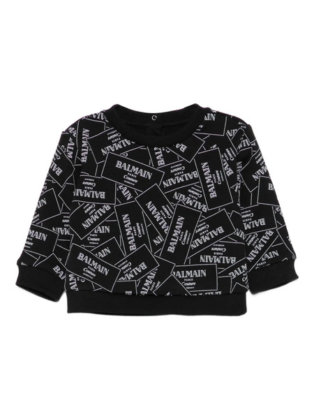 Balmain Kids Sudadera Con Logo Estampado - Negro 
