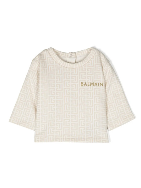  Balmain Kids Sudadera Con Monograma - Neutro 