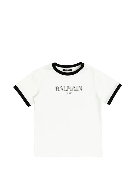  Balmain Kids Top Con Logo Estampado - Blanco 