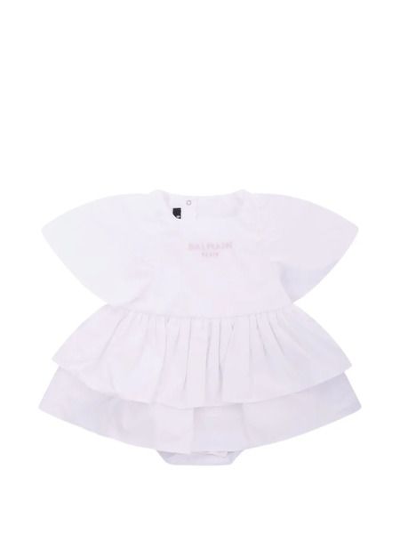  Balmain Kids Vestido A Capas - Blanco 