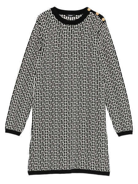  Balmain Kids Vestido Con Motivo Del Monograma - Negro 