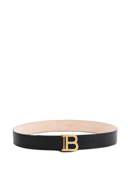  Balmain Leather B-buckle Belt - Negro 