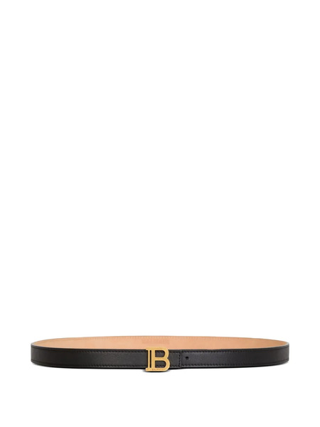  Balmain Leather B-buckle Belt - Negro 
