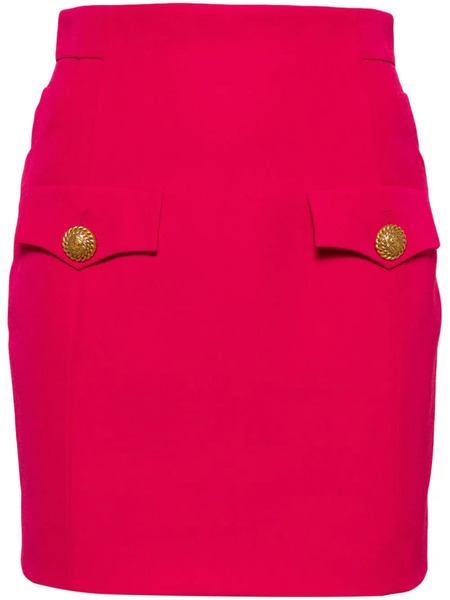  Balmain Minifalda Con Botones - Rosa 
