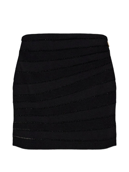  Balmain Minifalda De Punto Calado - Negro 