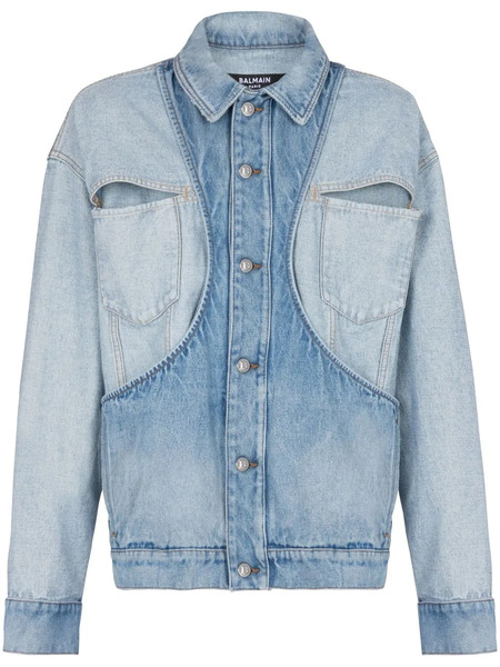  Balmain Panelled-design Denim Jacket - Azul 