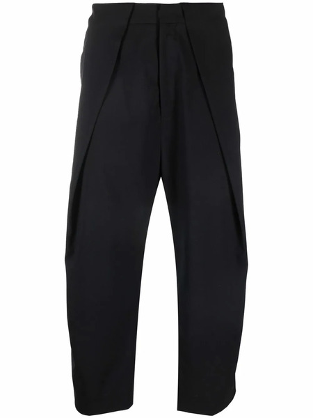  Balmain Pantalones Rectos Con Drapeado - Negro 