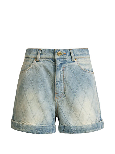  Balmain Pantalones Vaqueros Cortos Con Costuras - Azul 