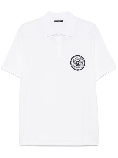  Balmain Polo Con Estampado Coin - Blanco 