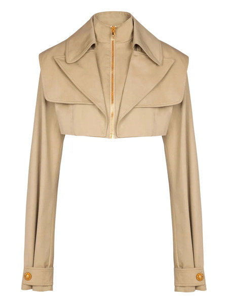  Balmain Sobrecamisa Corta Estilo Gabardina - Neutro 