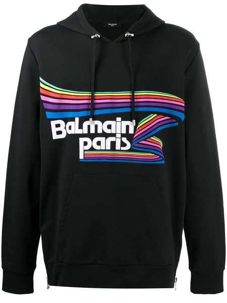  Balmain Sudadera Con Capucha Y Logo - Azul 