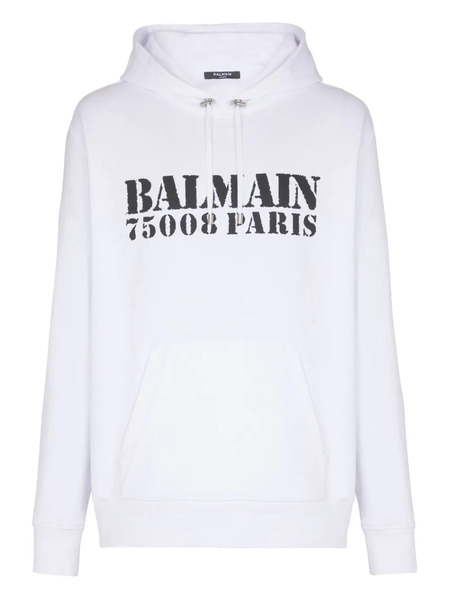  Balmain Sudadera Con Capucha Y Logo - Blanco 