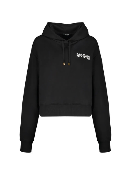  Balmain Sudadera Con Capucha Y Logo - Negro 