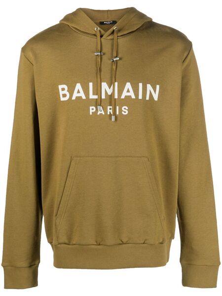  Balmain Sudadera Con Capucha Y Logo - Verde 