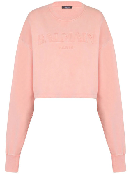  Balmain Sudadera Con Logo Bordado - Rosa 