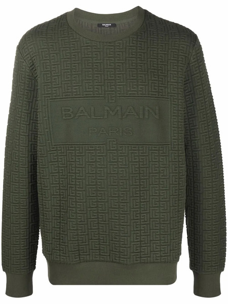  Balmain Sudadera Con Monograma - Verde 