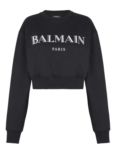  Balmain Sudadera Corta Con Logo - Negro 
