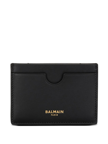  Balmain Tarjetero De Piel Con Logo - Negro 