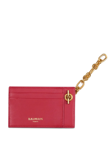  Balmain Tarjetero Pulse De Piel Lisa - Rojo 