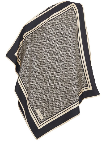  Balmain Top Asimétrico Con Monograma - Negro 