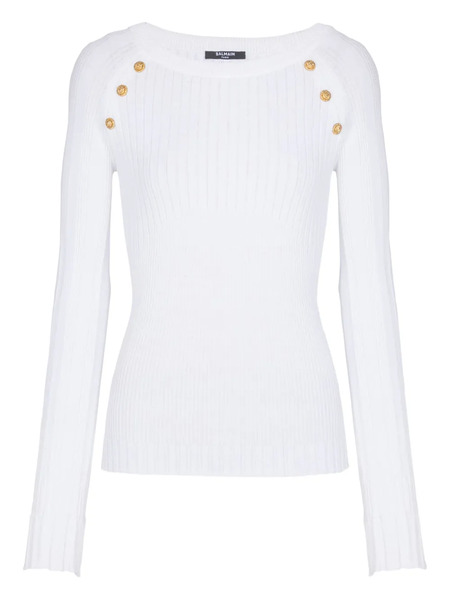  Balmain Top Con Botones - Blanco 