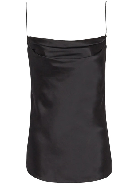  Balmain Top De Satén Drapeado - Negro 