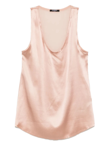  Balmain Top De Seda - Rosa 