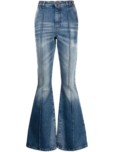  Balmain Vaqueros Acampanados De Talle Alto - Azul 