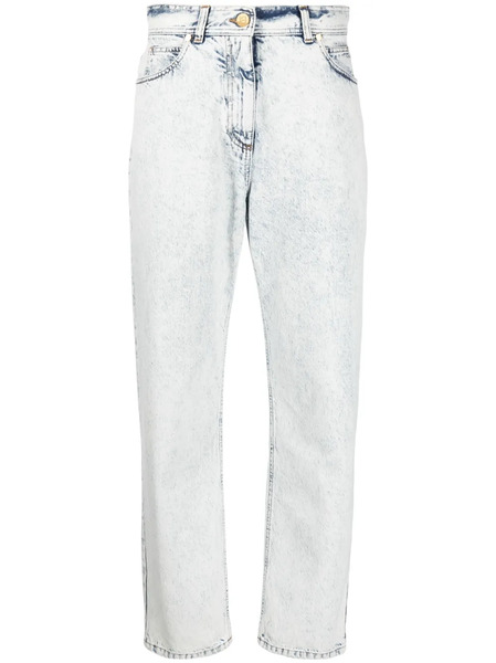  Balmain Vaqueros Boyfriend De Talle Alto - Azul 