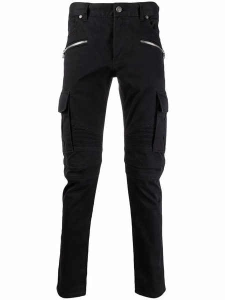 Balmain Vaqueros Cargo Con B En Relieve - Negro 