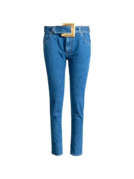  Balmain Vaqueros Con Cinturón - Azul 