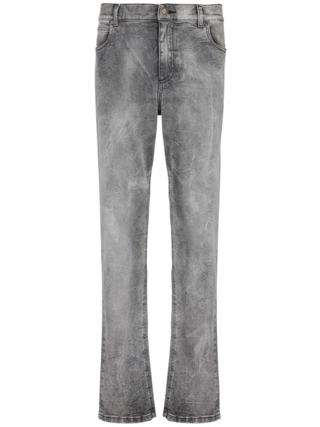 Balmain Vaqueros Rectos De Talle Medio - Gris 