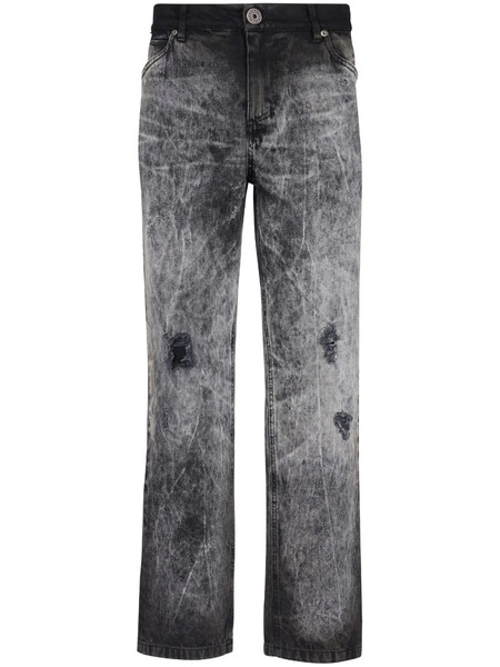  Balmain Vaqueros Rectos De Talle Medio - Negro 