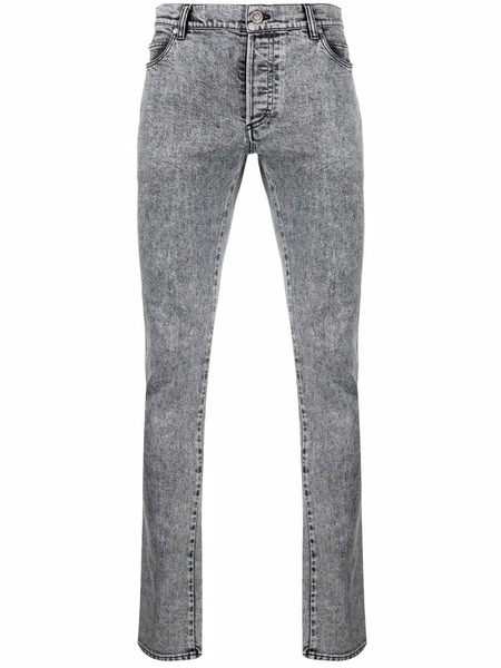  Balmain Vaqueros Skinny Con Efecto Lavado - Gris 