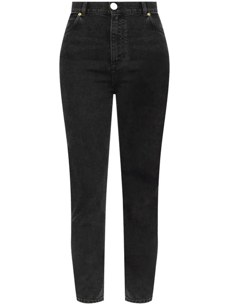  Balmain Vaqueros Slim De Talle Alto - Negro 