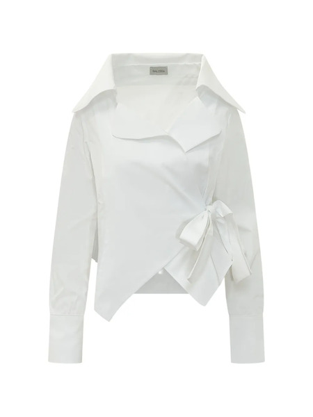  Balossa Camisa Nora Con Diseño Cruzado - Blanco 